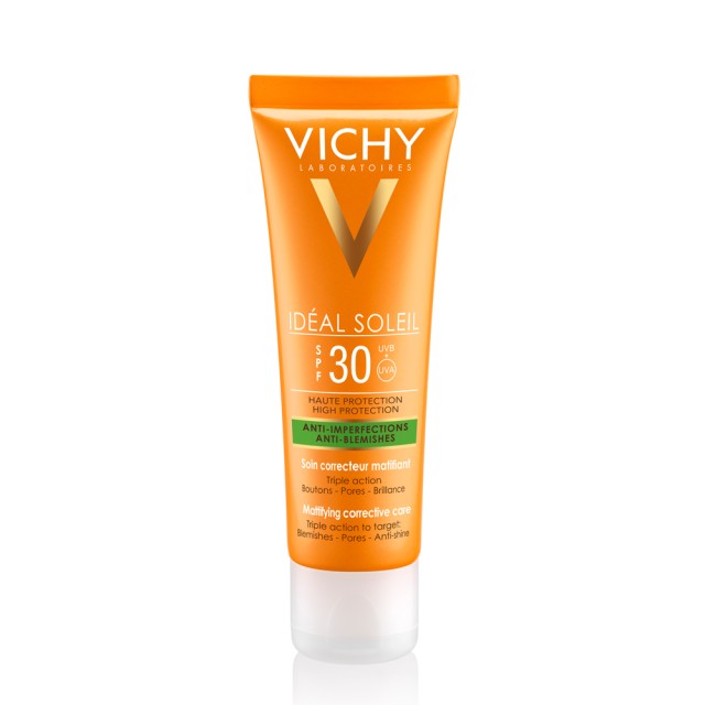 Vichy Ideal Soleil SPF30 Αντιηλιακή Κρέμα με Τριπλή Δράση κατά των Ατελειών,της Γυαλάδας & των διεσταλμένων πόρων 50ml