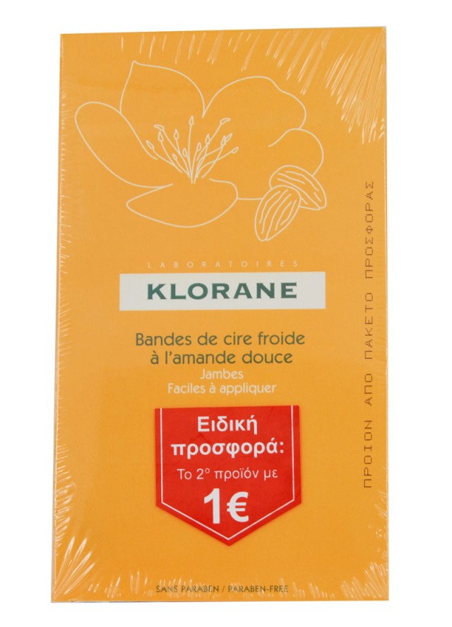 Klorane Cire Depilatoire Froid Αποτριχωτικές Ταινίες PROMO ΤΟ 2ο ΠΡΟΪΟΝ 1€, 2 x 6 Διπλές Ταινίες