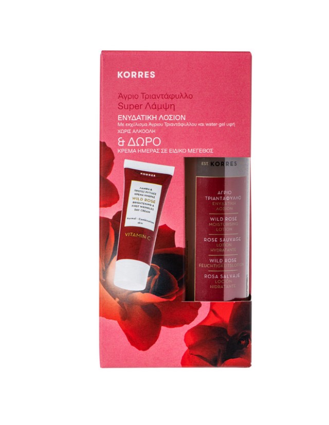 Korres set Άγριο Τριαντάφυλλο Ενυδατική Λοσιόν 150ml & ΔΩΡΟ Άγριο Τριαντάφυλλο Κρέμα Ημέρας Κανονικές-Μικτές 16ml