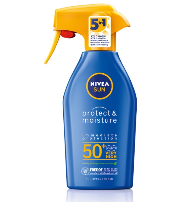 NIVEA SUN Protect & Moisture Trigger Spray SPF 50+, 300ml
