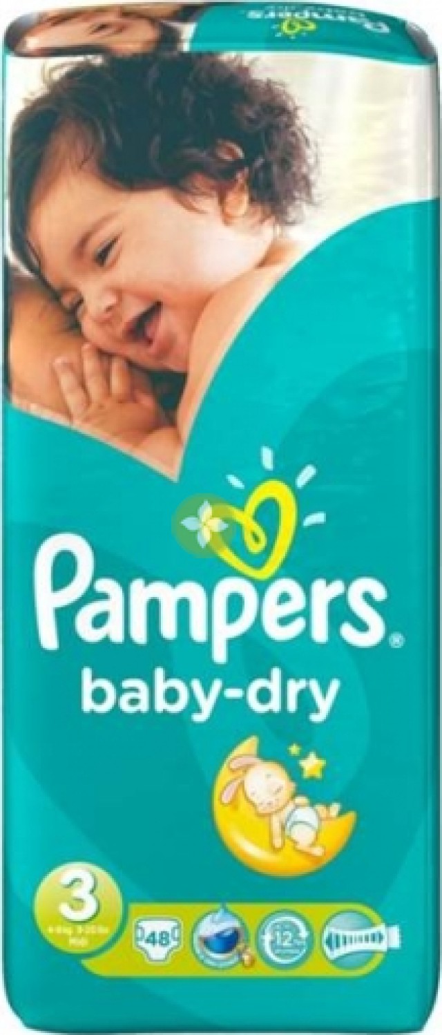 Pampers Baby Dry No. 3 (4-9 Kg), 48 τμχ