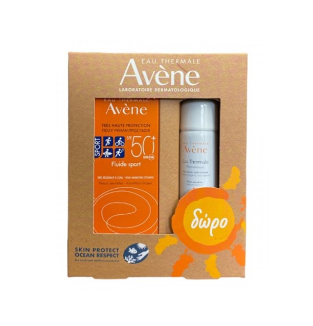 Avene Set Eau Thermale Fluid Sport SPF50+ για Πρόσωπο και Σώμα 100ml + Δώρο Eau Thermale Ιαματικό Νερό Spray 50ml