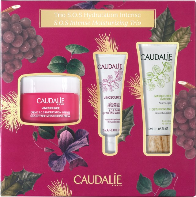 Caudalie Set Trio SOS Hydratation Intense Vinosource Creme SOS Hydratation Intense 50ml + Δώρο Vinosource Serum SOS Desalterant 10ml + Masque Creme Hydratant 15ml