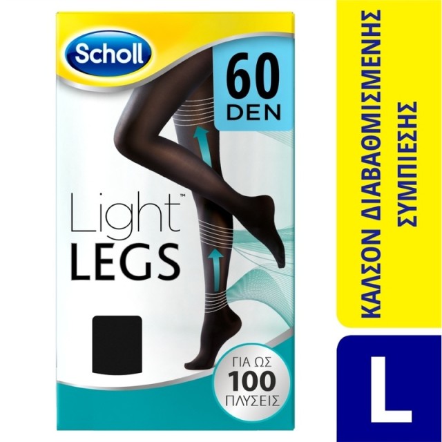Scholl Light Legs Καλσόν Διαβαθμισμένης Συμπίεσης 60Den Black Large 1 ζευγάρι