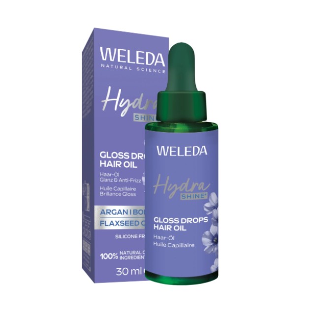 Weleda Hydra Shine Gloss Drops Hair Oil Θρεπτικό Λάδι Μαλλιών 30ml