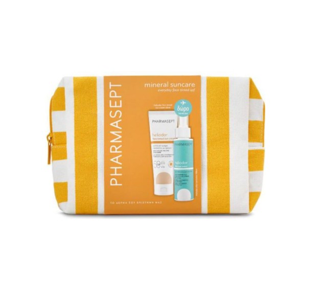 Pharmasept Set Heliodor Face Tinted Sun Cream Αντηλιακή Κρέμα Προσώπου με Χρώμα SPF50 50ml & Travel Size Heliodor After Sun Lotion 100ml & Νεσεσέρ