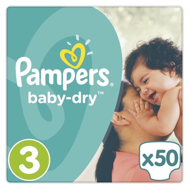 PAMPERS New Baby Dry Midi No3 5-9kg 50τμχ