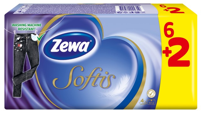 Zewa Softis Classic Χαρτομάντηλα Τσέπης 6+2 Δώρο Πακέτα