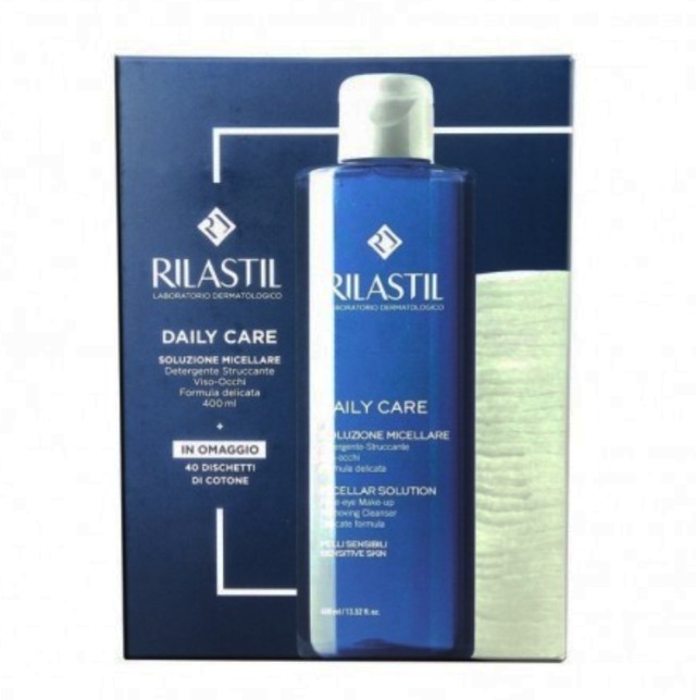 Rilastil Set Daily Care Micellar Water Καθαριστικό Νερό Ντεμακιγιάζ για Πρόσωπο & Μάτια 400ml + Δώρο Δίσκοι Ντεμακιγιάζ από 100% Βαμβάκι 40τμχ