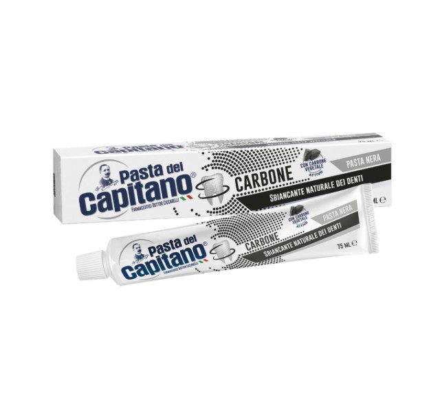 Pasta Del Capitano Charocoal Λευκαντική Οδοντόκρεμα με Ενεργό Άνθρακα 75ml