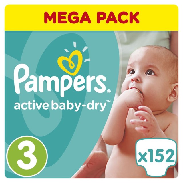 Pampers Active Baby-Dry No.3 (5-9Kg) 152 Πάνες