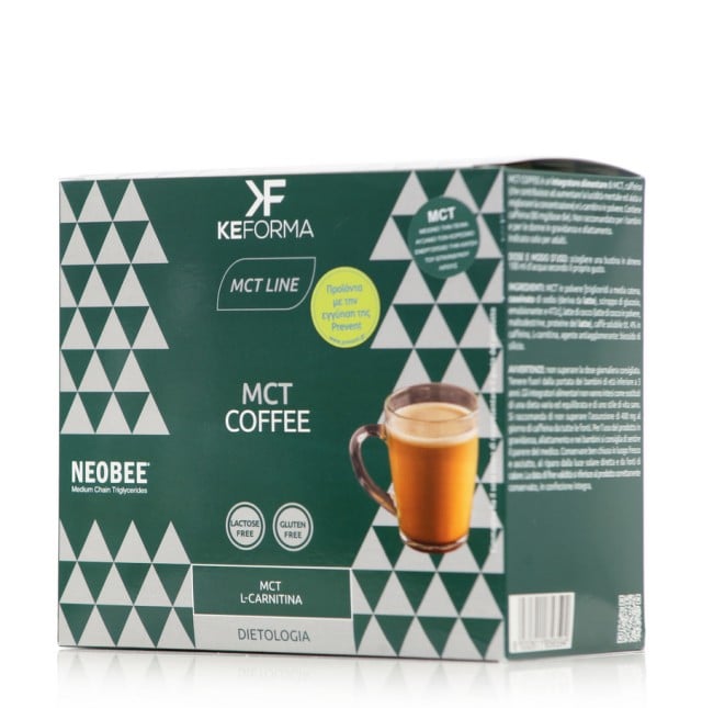 Keforma MCT Coffee Σκόνη με MCT σε Φακελάκια για την Παραγωγή Στιγμιαίου Καφέ με Γεύση Καρύδας 14 φάκελοι x 18,7gr