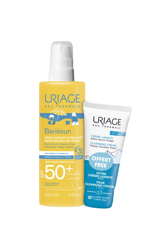 Uriage Set Bariesun Moisturizing Kid Spray High Protection SPF50+ 200ml + Δώρο Cleansing Cream 50ml