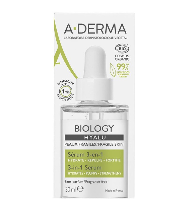 Aderma Biology Hyalu Organic 3-in-1 Ενυδατικό Serum Προσώπου 30ml