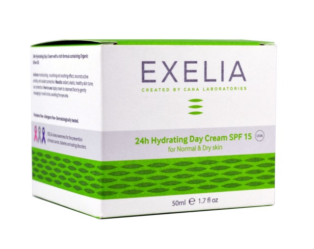 Exelia 24h Hydrating Day Cream SPF15 UVA for normal & dry skin 50ml