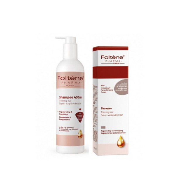 Foltene Pharma Women Shampoo Thinining Hair Regenerating & Energizing 400ml & Foltene Pharma Women Shampoo 200ml