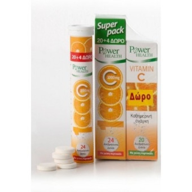 POWER HEALTH VITAMIN C 1000mg 20tabs + 4tabs ΔΩΡΟ & VITAMIN C 300mg 20tabs ΔΩΡΟ