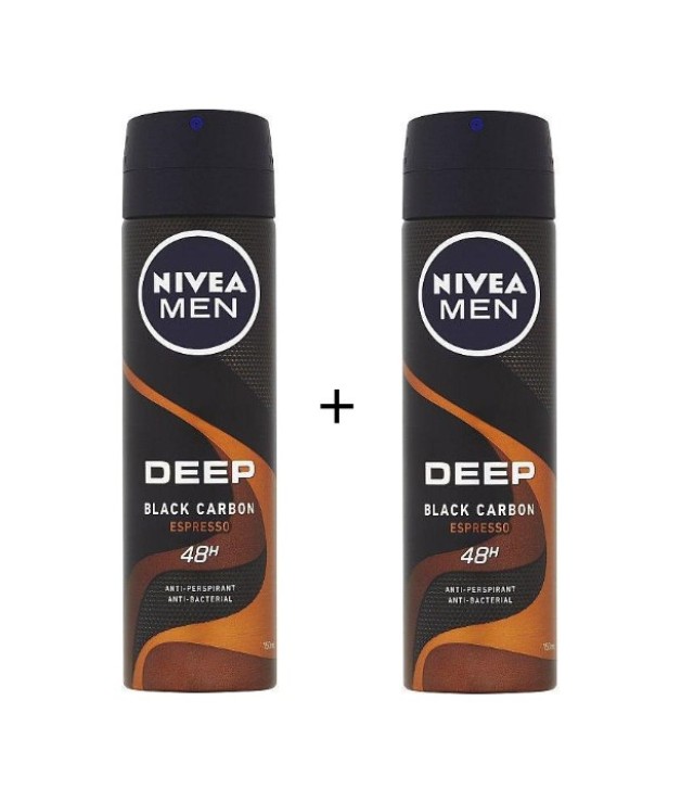 Nivea Men Deep Black Carbon Espresso Spray 150ml 1+1 Δώρο