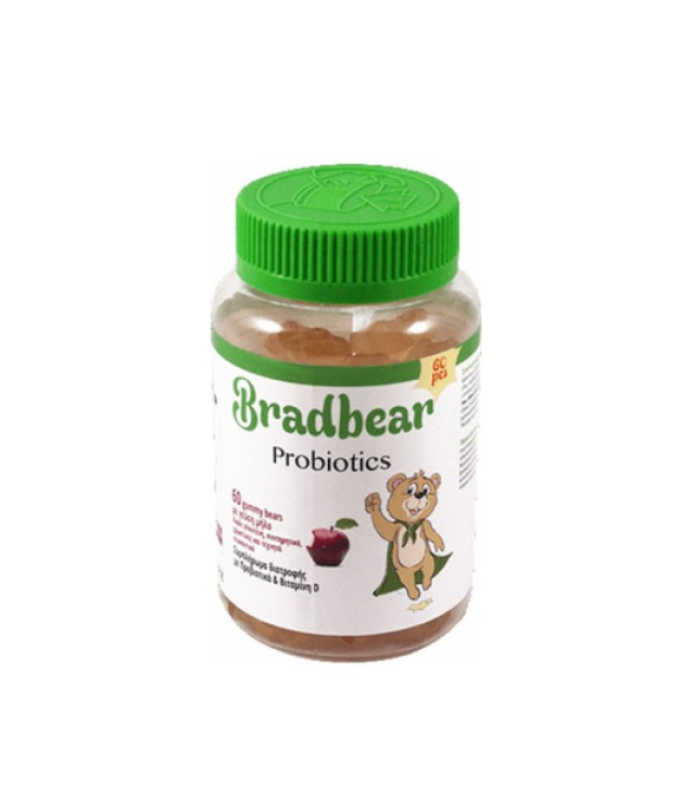 Bradex Bradbear Probiotics & Vitamin D Γεύση Μήλο 60 Gummy Bears