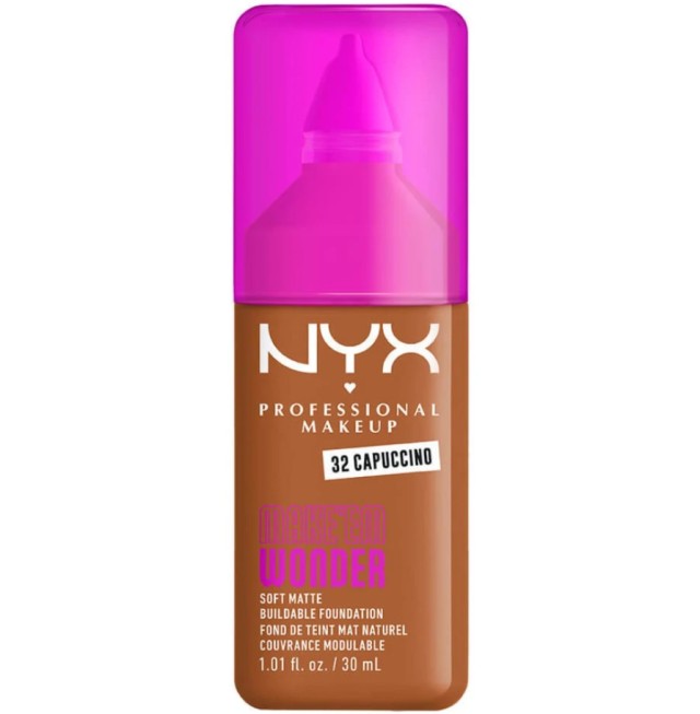 Nyx Professional Makeup Make'em Wonder Soft Matte Buildable Foundation 30ml - 32 Cappuccino