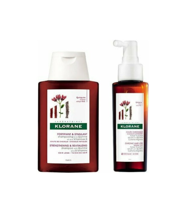 Klorane Chronic Hair Loss Force Tri-Active 100ml & Δώρο Quinine Fortifying Treatment Shampoo 100ml