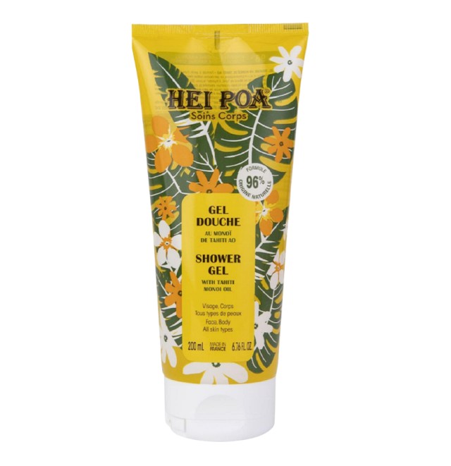 Hei Poa Shower Gel Tahiti Monoi Oil Αφρόλουτρο με Αρωμα Tahitian Monoi & Ανθος Tiare 200ml