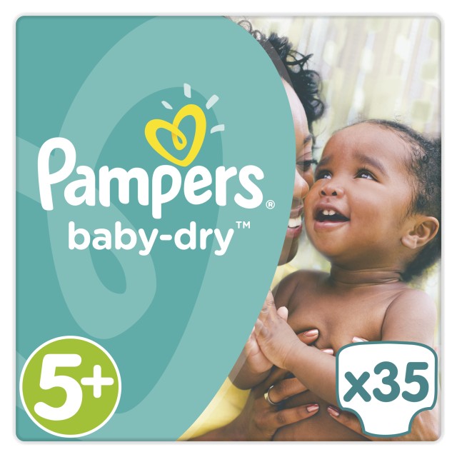 Pampers Baby Dry Junior Plus 5+ 13-27 Kg 1 x 35 Τεμάχια