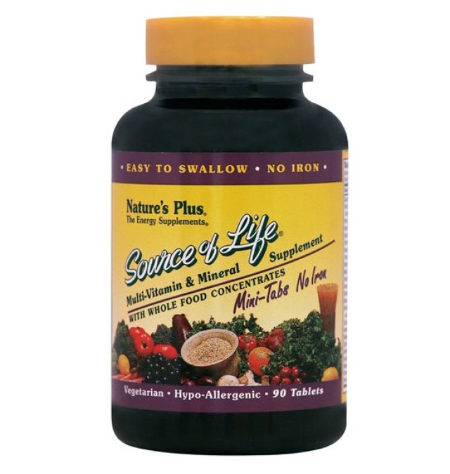Nature's Plus SOURCE OF LIFE, Mini tabs, no Iron, 90TABS