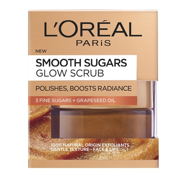 L'Oreal Paris Smooth Sugars Glow Grapeseed Face And Lip Scrub 50ml