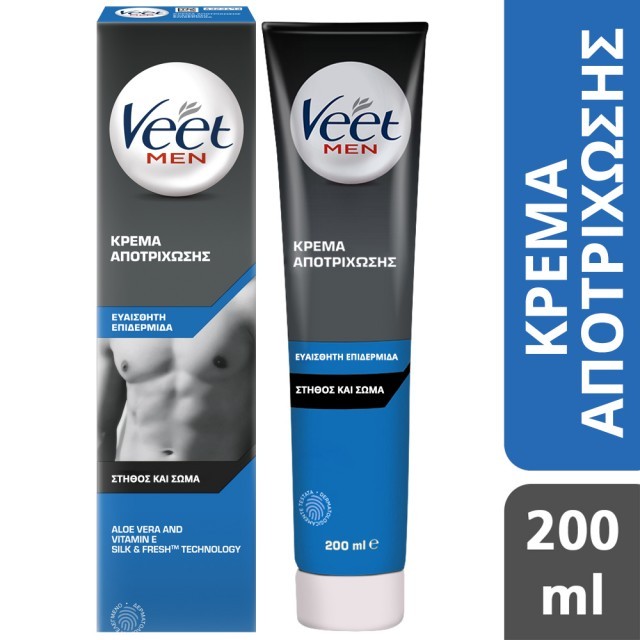 Veet For Men Αποτριχωτική Κρέμα για Ευαίσθητη Επιδερμίδα 200ml