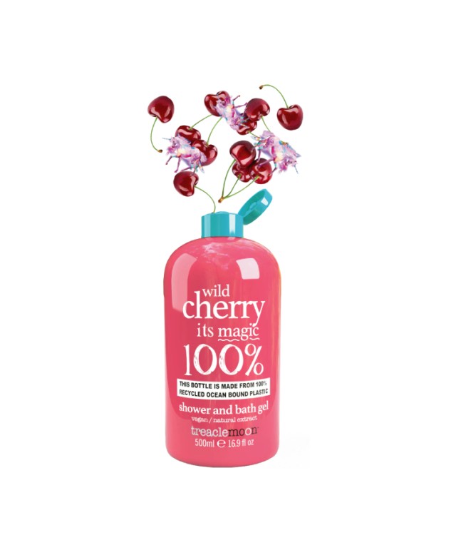 Treaclemoon Wild Cherry Magic Bath & Shower Gel Αναζωογονητικό & Ενυδατικό Αφρόλουτρο Σώματος με Άρωμα Άγριου Κερασιού 500ml