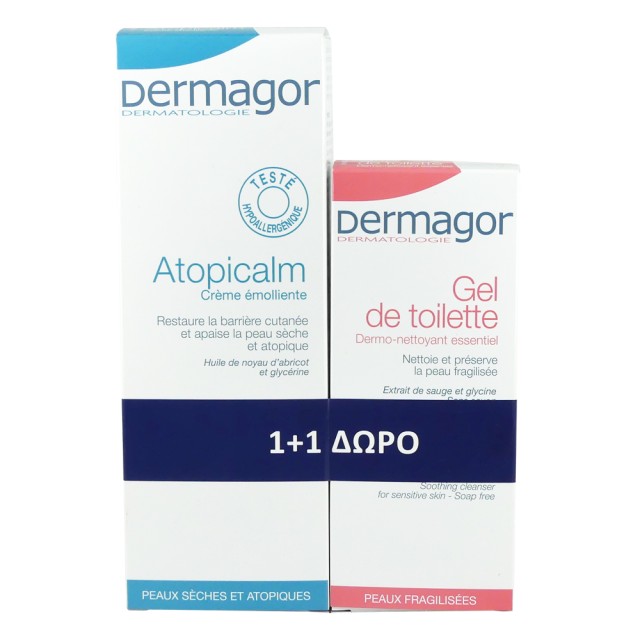 Dermagor Atopicalm Creme Emollient 250ml & Δώρο Dermagor Gel Surgras 200ml