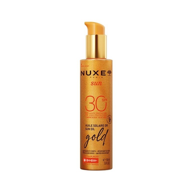 Nuxe Sun Oil Gold SPF30 Ιριδίζον Αντηλιακό Λάδι 150ml