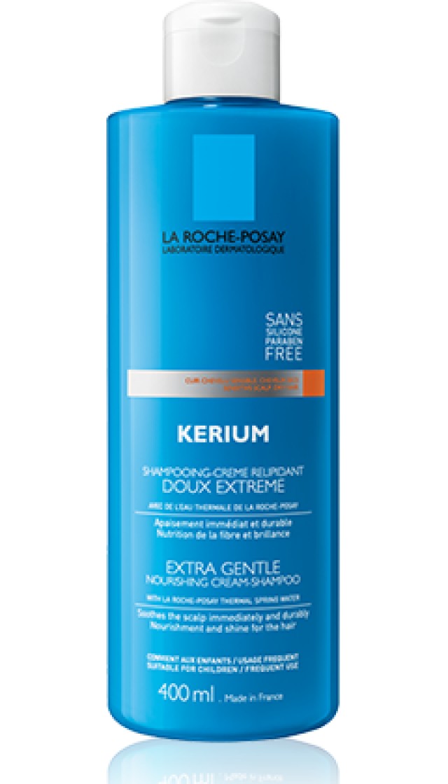 LA ROCHE POSAY KERIUM EXTRA GENTLE CREAM-SHAMPOO ΓΙΑ ΞΗΡΑ ΜΑΛΛΙΑ 400ML
