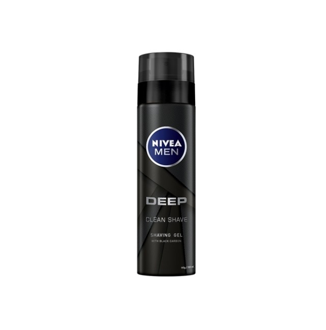 Nivea Men Deep Shaving Gel Black Carbon 200ml (2 ευρώ Δώρο)
