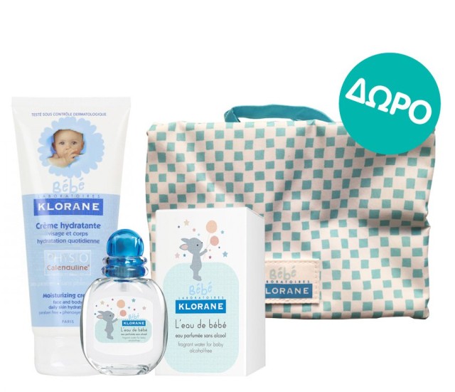 KLORANE GIFT SET BEBE PhysioCalenduline Creme Hydratante 200ml + L' Eau de Bebe Parfume 50ml & Δώρο Νεσεσέρ