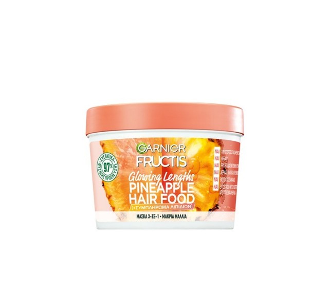 Garnier Fructis Glowing Lengths Pineapple Hair Food Μάσκα Μαλλιών 3 σε 1 390ml