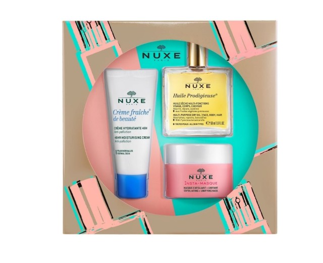 Nuxe Set Cream Fraiche de Beaute 48hr Moisturising Cream 30ml + Huile Prodigieuse Ξηρό Λάδι 50ml + Insta-Masque Μάσκα για Απολέπιση και Ομοιόμορφη Όψη 50ml