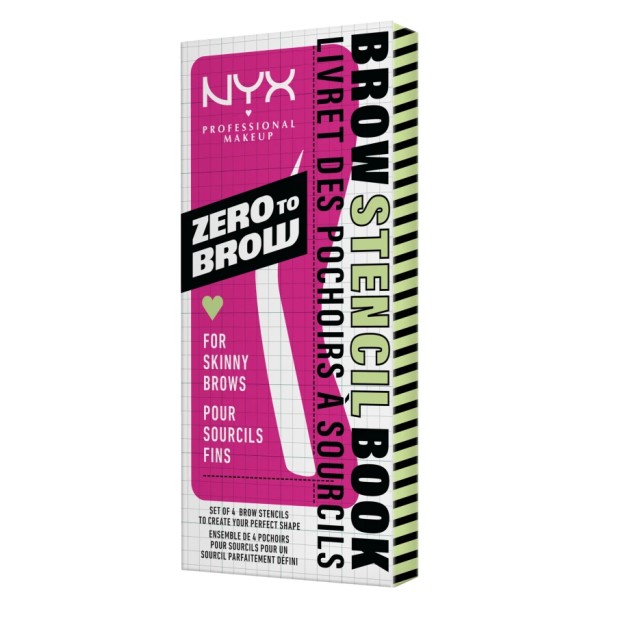 Nyx Professional Makeup Zero To Brow Stencil Book for Skinny Brows 4 Σετ