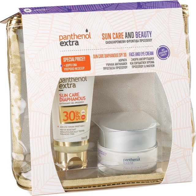Panthenol Extra Set Sun Care Diaphanous Face Gel SPF30 50ml & Face & Eye Anti-Wrinkle Cream 50ml & ΔΩΡΟ Νεσεσέρ