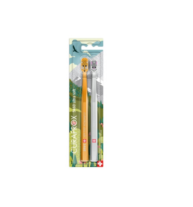 Curaprox Cs 5460 Ultra Soft Οδοντόβουρτσα Duo Fox and Bunny 2τμχ