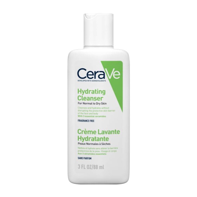 CeraVe Hydrating Cleanser Κρέμα Καθαρισμού για Κανονική - Ξηρή Επιδερμίδα 88ml