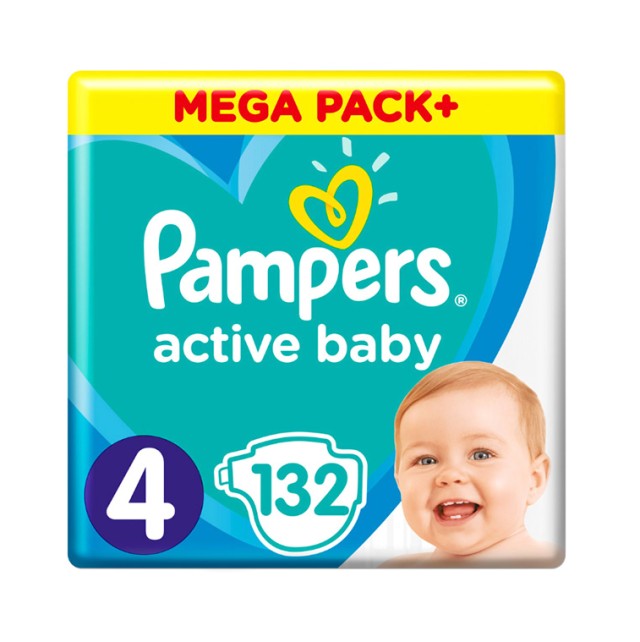 Pampers Active Baby Mega Pack No.4 (9-14kg) 132 Πάνες