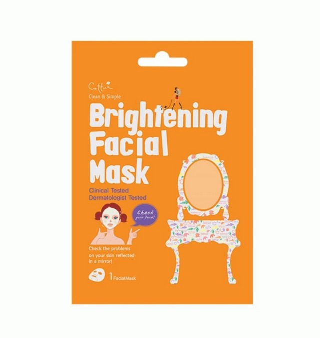 Vican Cettua Clean & Simple Brightening Facial Mask Mάσκα Λάμψης Προσώπου με 5 Συστατικά White Flower 1τμχ