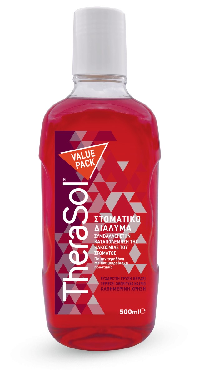 Therasol Plus Family Size Αντιμικροβιακό Στοματικό Διάλυμα με Γεύση Κεράσι 500ml