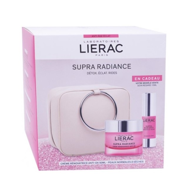 Lierac Set Supra Radiance Creme Renovatrice Anti-Ox 50ml + Δώρο Supra Radiance Serum Eclat Recard 15ml & Τσαντάκι 1τμχ