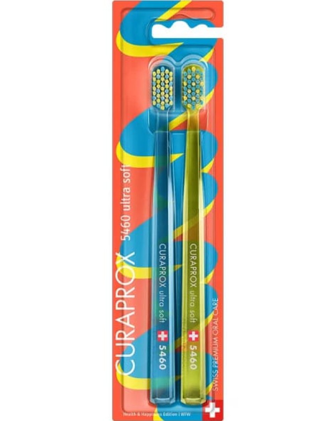 Curaprox 5460 Ultra Soft Toothbrush Health & Happiness 2τμχ