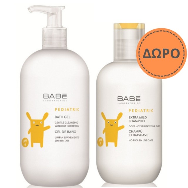 Babe Pediatric Bath Gel 500ml + ΔΩΡΟ Babe Pediatric Extra Mild Shampoo 200ml