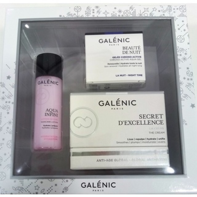 GALENIC PROMO PACK Secret d' Excellence La Creme 50ml & Beaute De Nuit 15ml & Aqua InfiniI Lotion de Soin 40ml