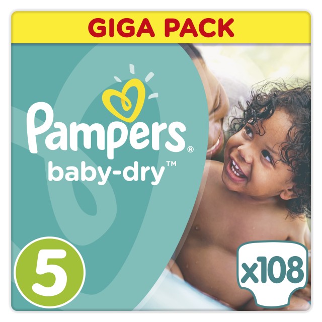 PAMPERS GIGA PACK Baby Dry Junior No5 (11-25kg) 108τμχ